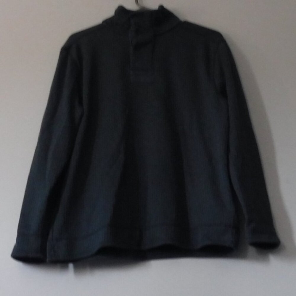 Mens Size Large Heavy Duty Field & Stream Long Sleeve Pull Over 3 Button Sweater